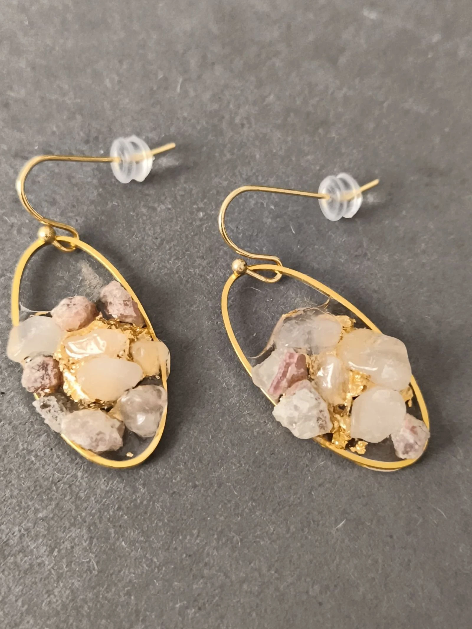 Pendientes de cuarzo rosa – photo 2